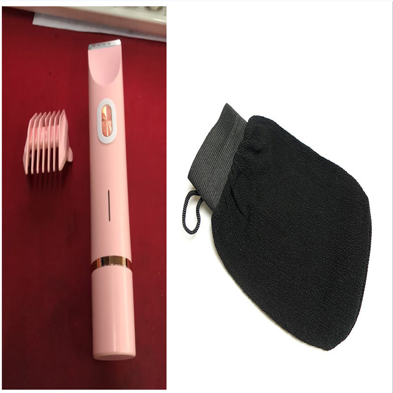 2 In 1 Hair Remover Women's Double Head Shaver Private Pubic Electric Razor Pink set1 USB