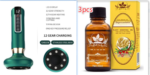 Electric Vacuum Cupping Massager For Body Massage Body Cups Green set2 12speed charging A15 USB