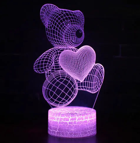 3D Lamp Acrylic USB LED Night Lights Neon Sign Lamp White1 Colorful touch
