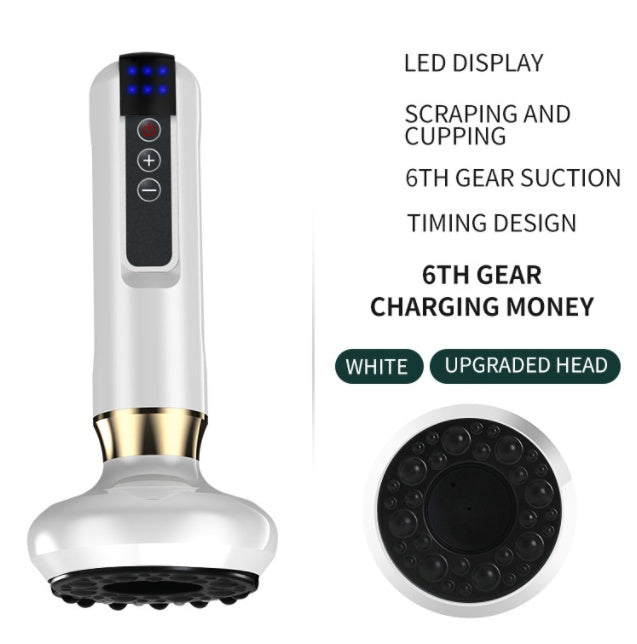 Electric Vacuum Cupping Massager For Body Massage Body Cups White 6speed charging USB
