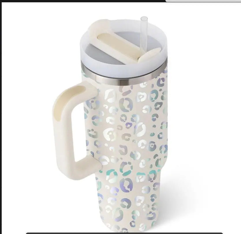 40 Oz Tumbler With Handle Straw Insulated Style1 1200ML