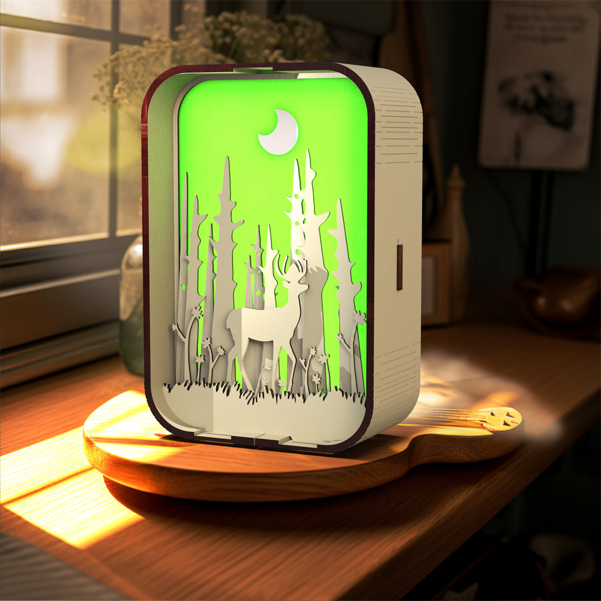 Woodcarving Light Creative Gift Minimalist Bedside Night Light 1PCS