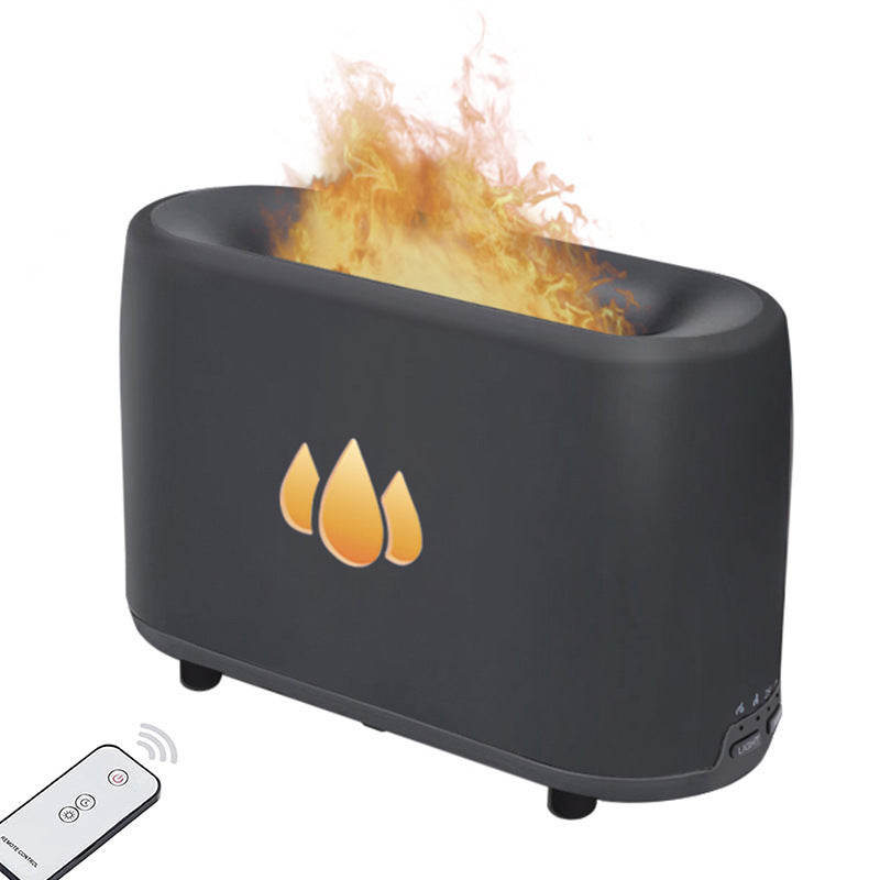 Simulated Flame Aromatherapy Machine Home Office Desktop Humidifier H21 Grey