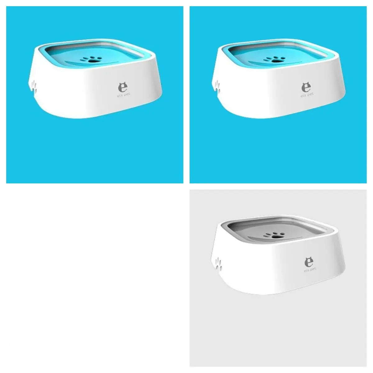 1.5L Cat Dog Water Bowl Carried Floating Bowl 2Blue1Grey