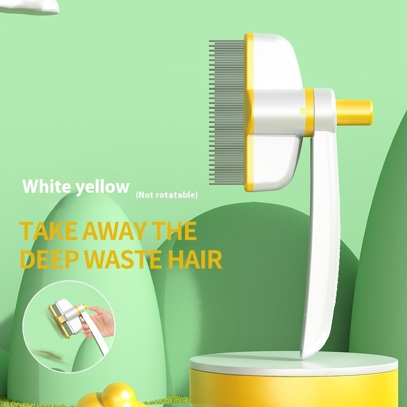 Cat Comb Tie Removal Floating Hair Magic Long Hair Pet Self-Cleaning White Yellow