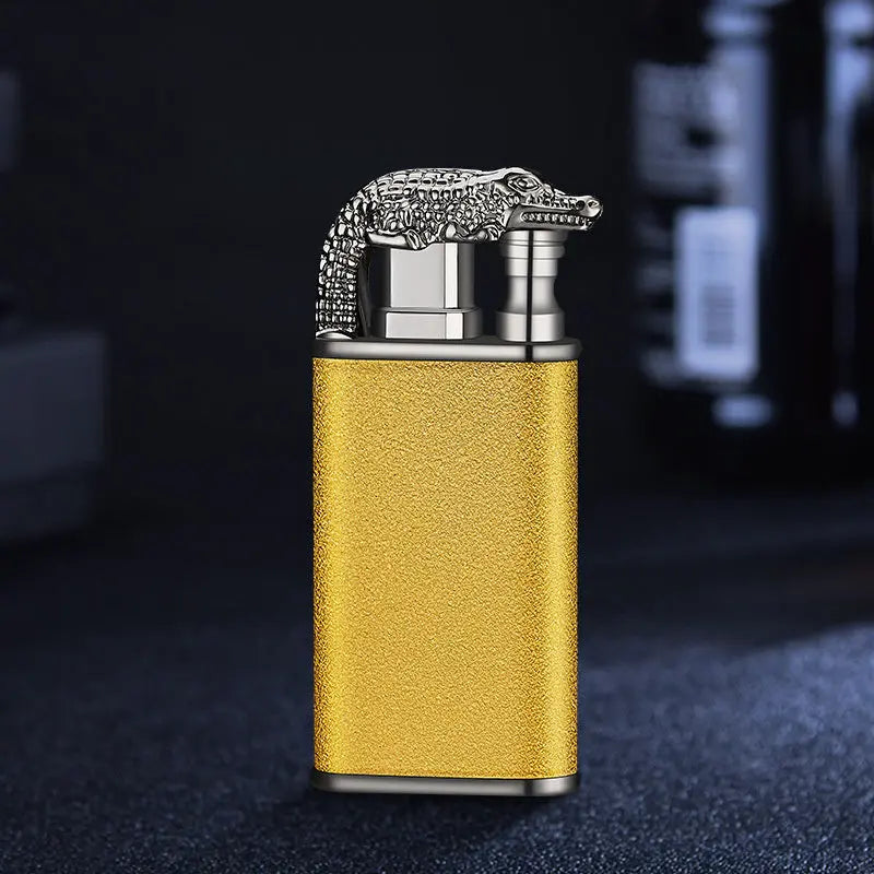 Creative Blue Flame Lighter Dolphin Dragon Tiger Gold Scrub Crocodile bk872 1PCS