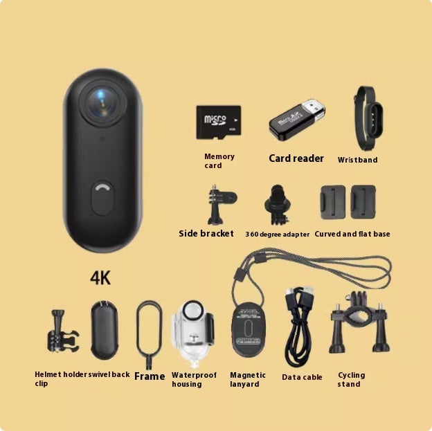 Outdoor Sports Camera In Helmet Motorcycle Bike Sport Mini Filming Bicycle Action 4K Professional Body Cam And Video Cameras Black 4K 128G