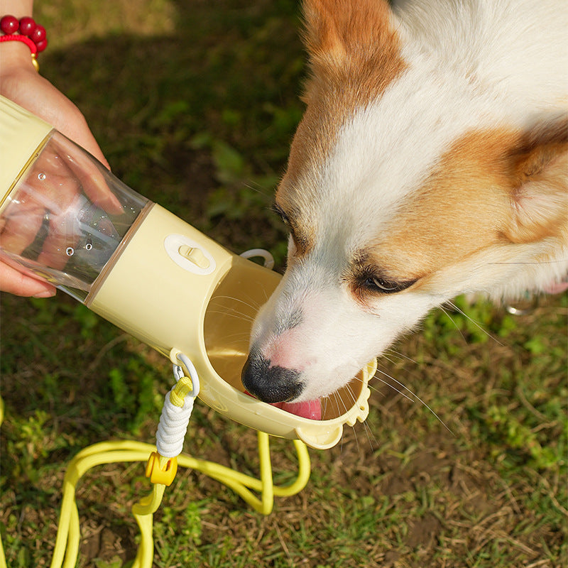 2 In 1 Portable Dog Water Bottle For Small Big Dogs Cat Outdoor Food Container