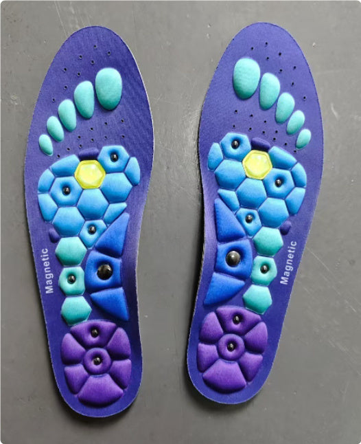 Medical Magnetic Insole Therapy Orthopedic Insoles Massage Foot Weight Loss Shoe Pads Blue