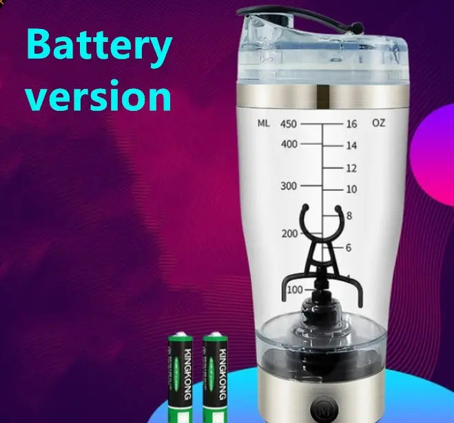 Electric Protein Shake Stirrer USB Shake Bottle Milk Coffee White USB 450ml