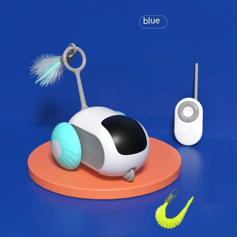 Remote Control Interactive Cat And Dog Car Toy USB Charging Self-moving Remote Control Blue Running Car USB