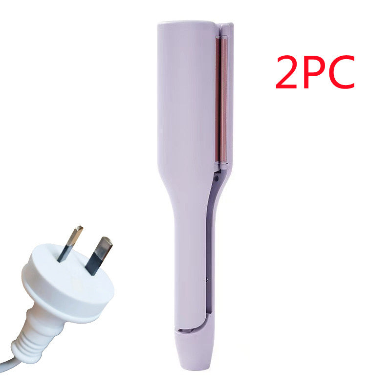 Hair Curling Iron Temperature Adjustable Fast Heating For All Hair Style Purple AU 2PCS