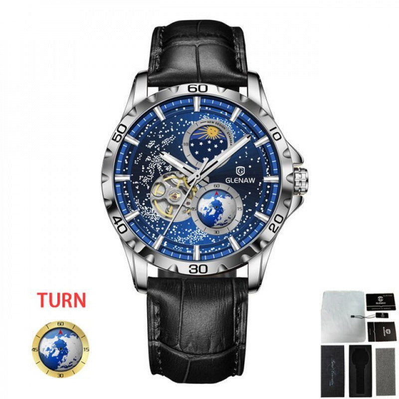 Men's Simple Stainless Steel Quartz Watch L Silver Blue