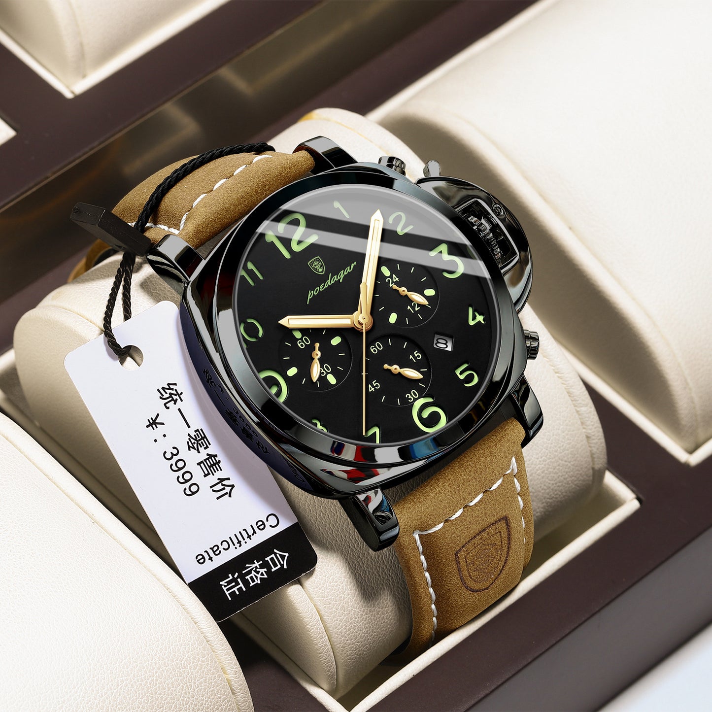 Men's Watch Fashion Sports Watch 859 Black Shell Black Noodle