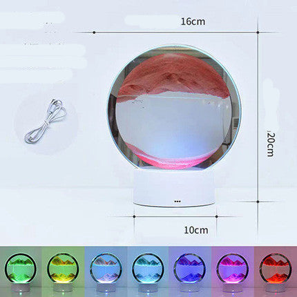 Creative 3D Quicksand Table Lamp Bedside Red USB