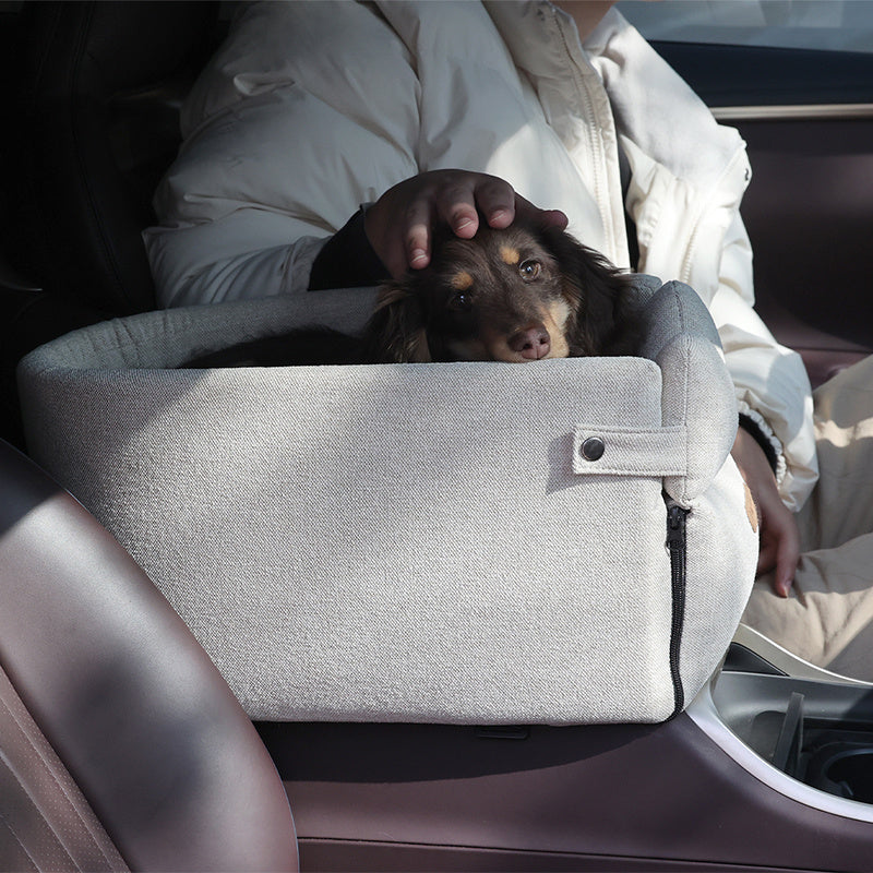 Car Central Dog Car Seat Bed Portable Dog Carrier For Small Dogs And Cats Travel Bag Beige Average Size