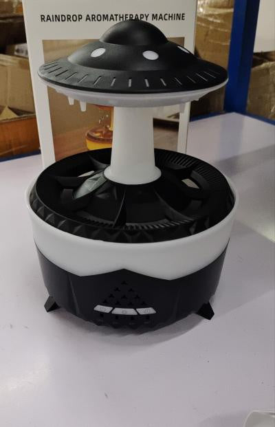 New UFO Raindrop Humidifier Water Drop Air Humidifier USB Home Decor Black