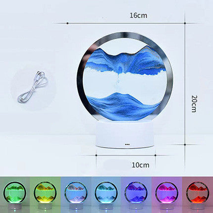 Creative 3D Quicksand Table Lamp Bedside Blue USB