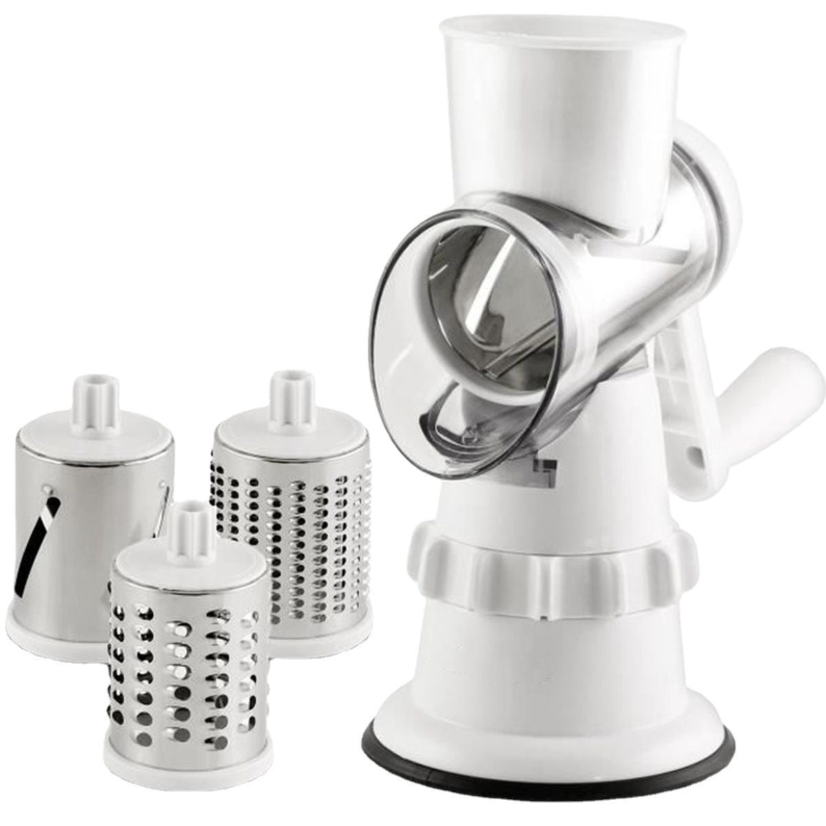 3 In 1 Vegetable Slicer Manual Kitchen Accessories Grater For Vegetable Cutter Round Chopper White