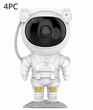 Creative Astronaut Galaxy Starry Sky Projector Nightlight Bedroom Table Lamp White4PCS USB
