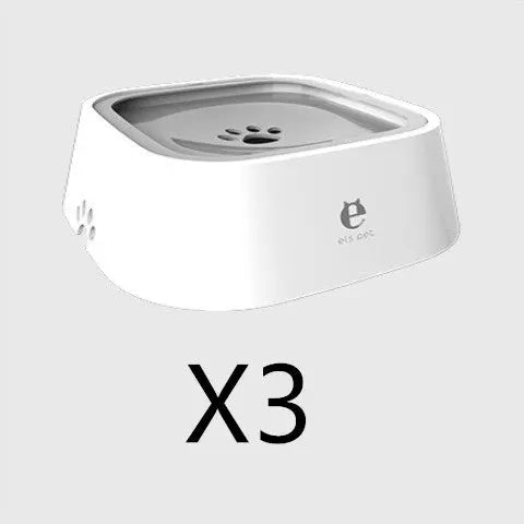 1.5L Cat Dog Water Bowl Carried Floating Bowl Grey 3pcs
