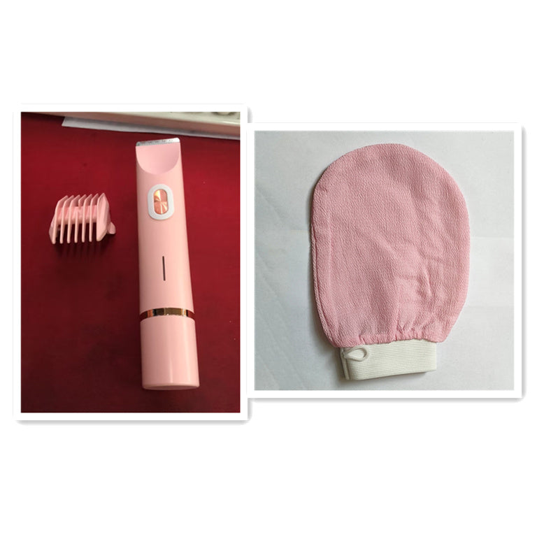 2 In 1 Hair Remover Women's Double Head Shaver Private Pubic Electric Razor Pink set2 USB