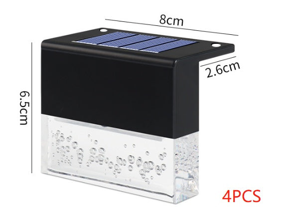 Waterproof New RGB LED Solar Light Step Fence Light Black4PC