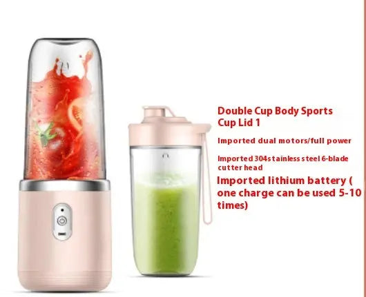 6 blade Portable Blender Mini Juicer Smoothie USB Charging Fruit Squeezer Blender