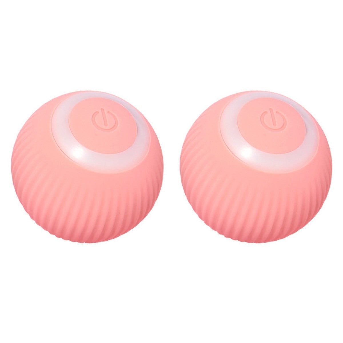 Cat Gravity Intelligent Rolling Ball Tease Toy Pet Automatic Rotating Ball 2pcs in Pink USB