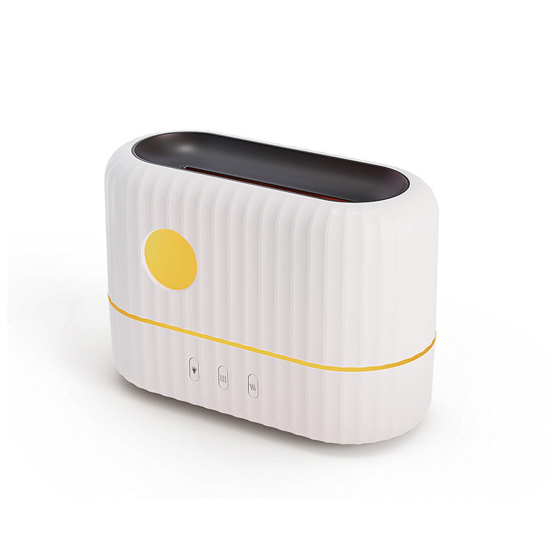 Simulated Flame Aromatherapy Machine Home Office Desktop Humidifier H8 White