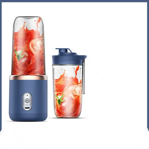 6 blade Portable Blender Mini Juicer Smoothie USB Charging Fruit Squeezer Blender Tunisian dark blue Six Knives and Double Cups