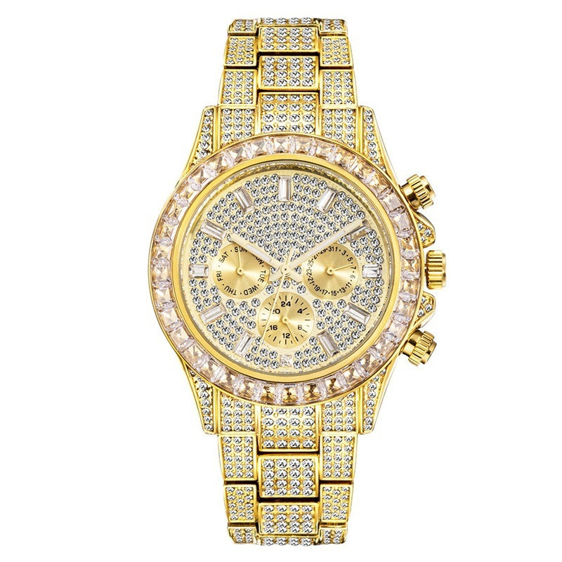 Women's Watch Disc Quartz Movement Simple Casual Business Steel Band Gold