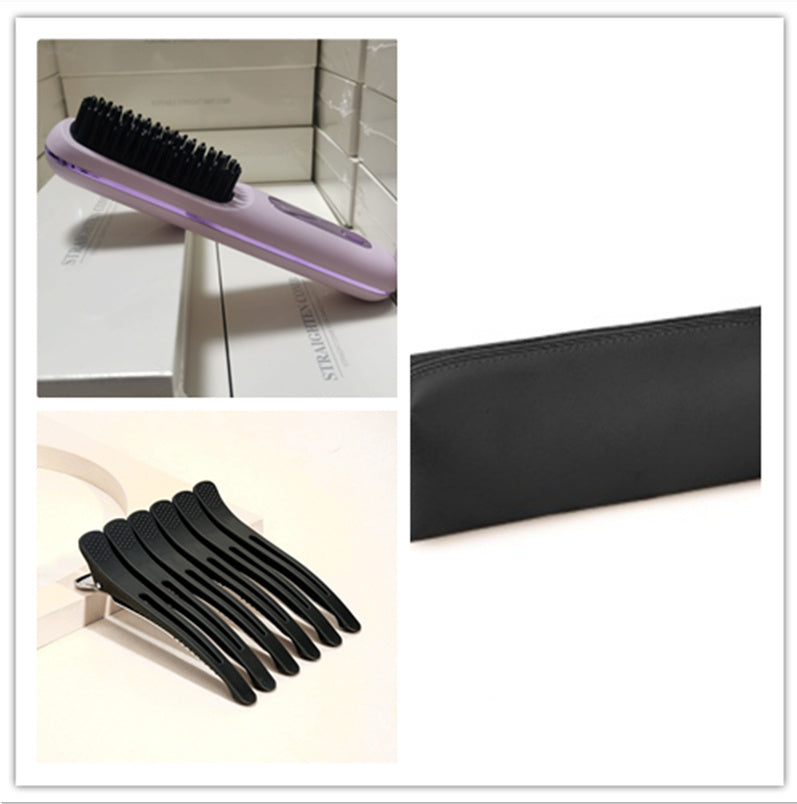Straight Hair Comb Wireless Hair Straightener Brush Hair Fast Heating Portable Hot Curler USB Charging