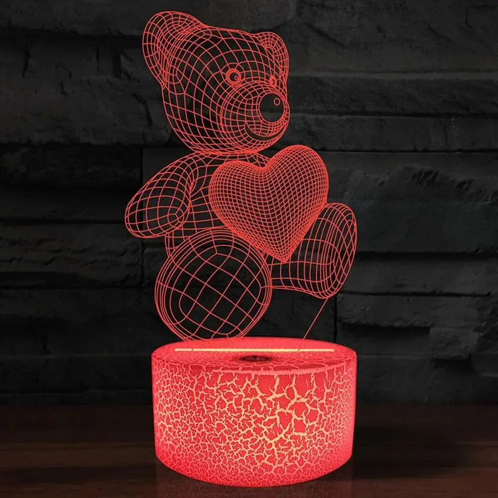 3D Lamp Acrylic USB LED Night Lights Neon Sign Lamp Crack1 Colorful touch