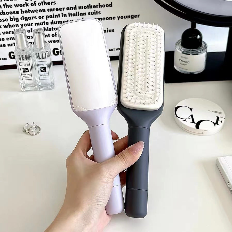 4 In 1 Self Cleaning Hair Brush Purple and Lunar Rock Gray