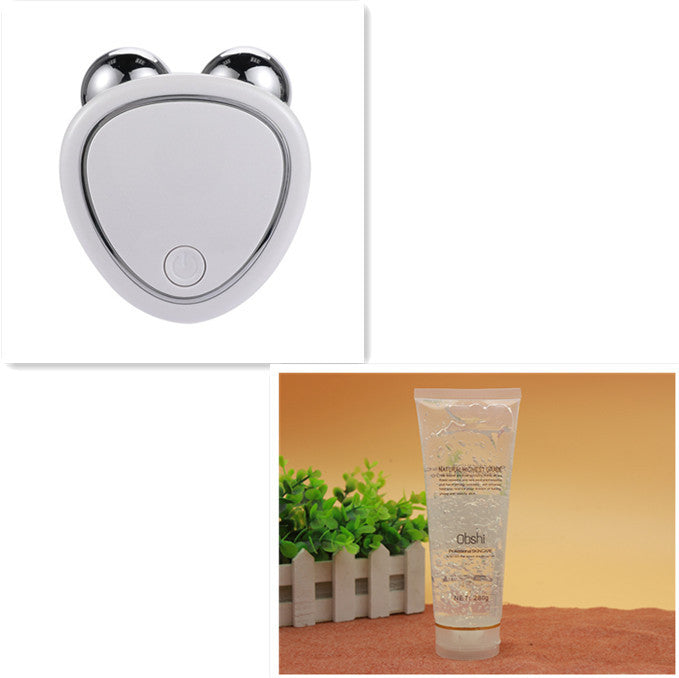 Portable Facial Micro-current Beauty Instrument Double Roller Massager
