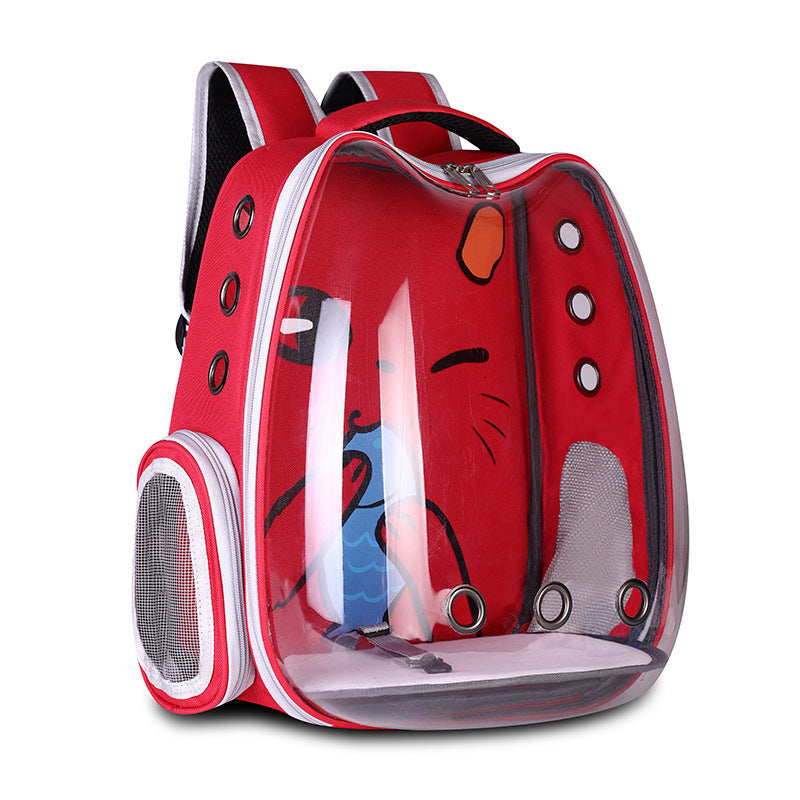 Pet Supplies Pet Backpack Shoulder Cat Bag Dog Bag Red