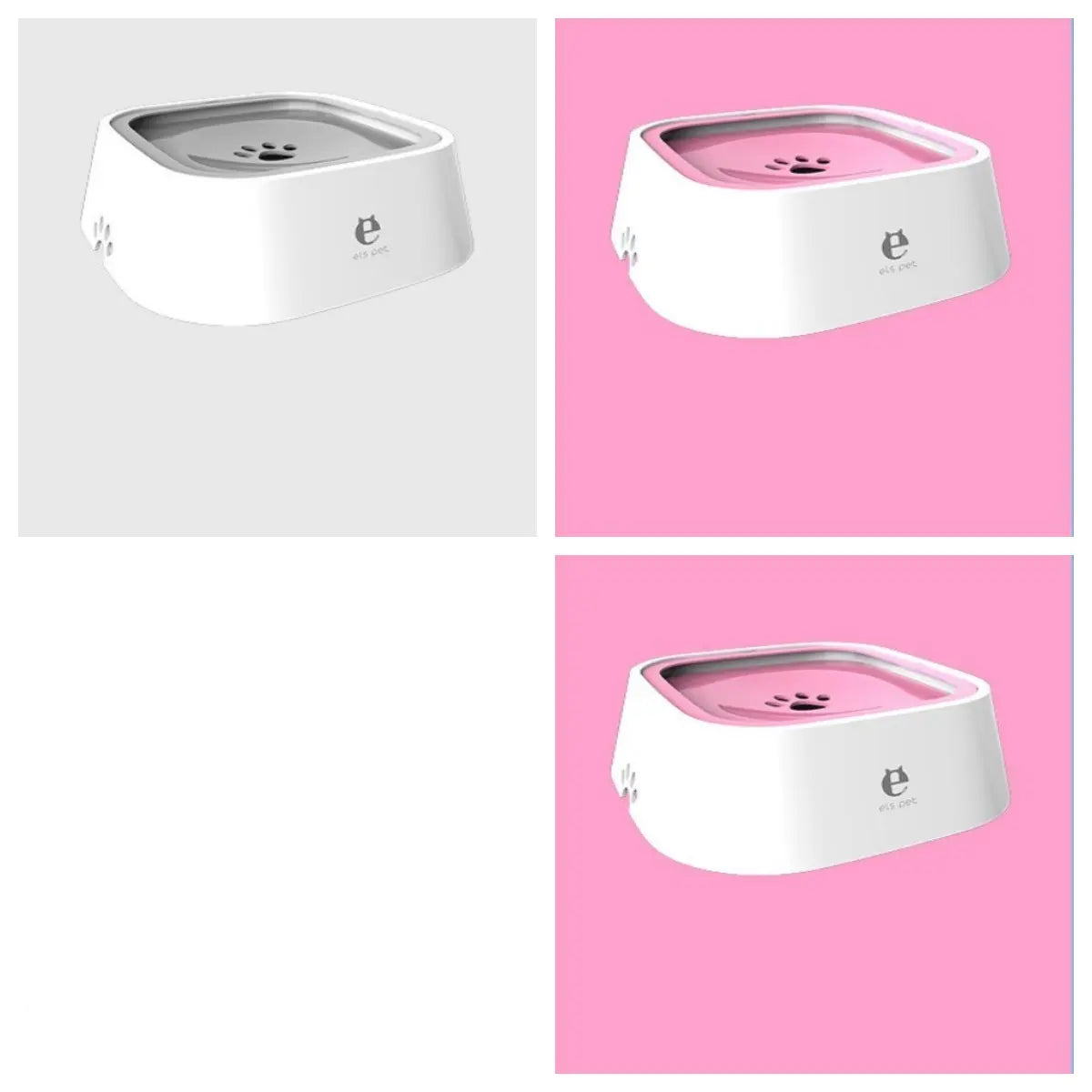 1.5L Cat Dog Water Bowl Carried Floating Bowl 2Pink1Grey