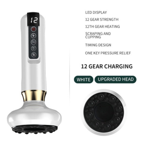 Electric Vacuum Cupping Massager For Body Massage Body Cups White 12speed charging USB