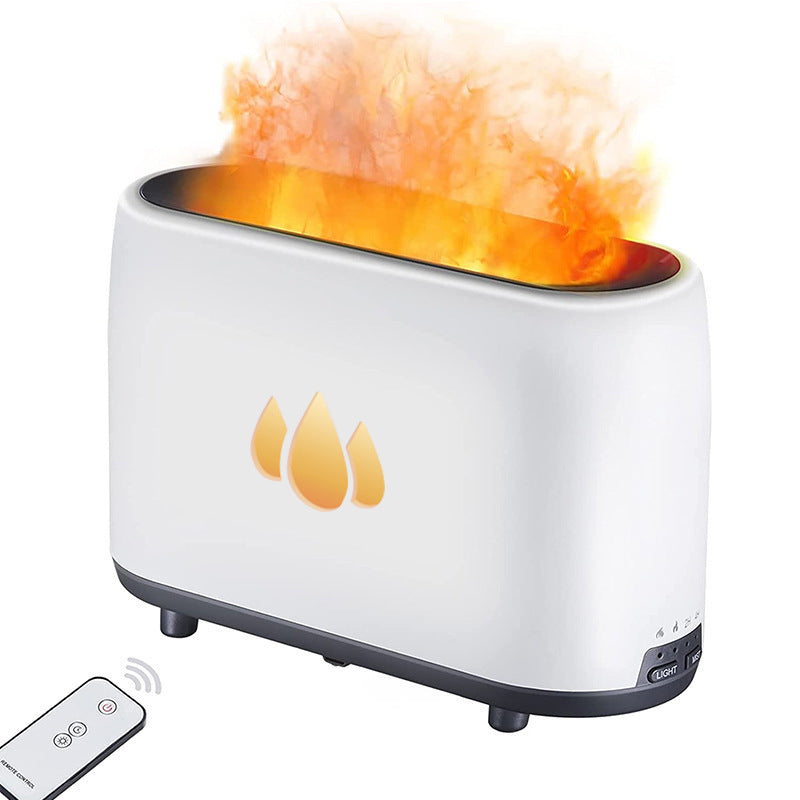 Simulated Flame Aromatherapy Machine Home Office Desktop Humidifier H21 White