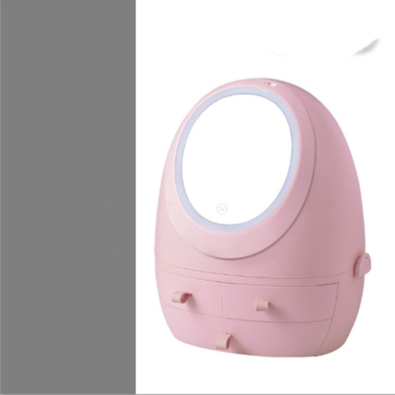 Smart Mirror Desktop Led With Lamp Home Desktop Folding Light Pink with light USB
