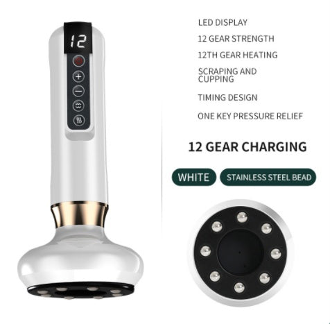 Electric Vacuum Cupping Massager For Body Massage Body Cups White 12speed charging A15 USB