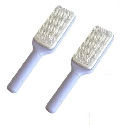 4 In 1 Self Cleaning Hair Brush Roland Purple 2pc