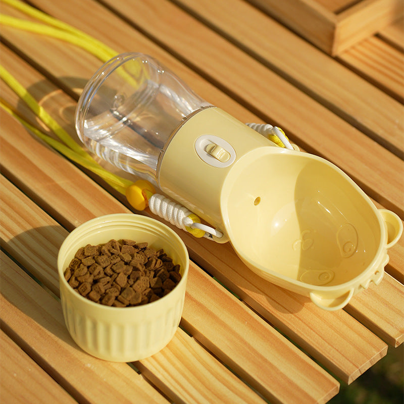 2 In 1 Portable Dog Water Bottle For Small Big Dogs Cat Outdoor Food Container
