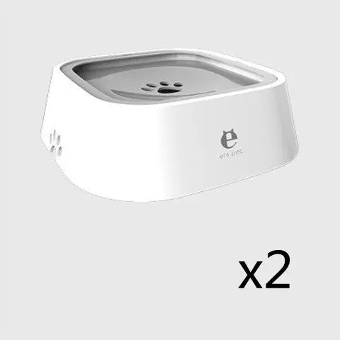 1.5L Cat Dog Water Bowl Carried Floating Bowl Grey 2pcs