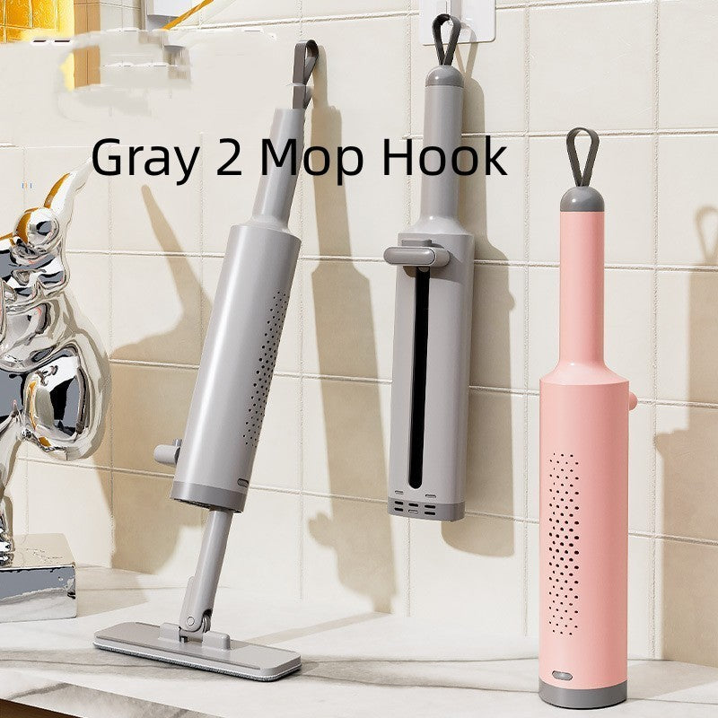 Rotatable Self-Squeeze Mini Mop With Crevice Brush Hand Wash-Free Flat Squeeze Mop For Floor Cleaning Gray 2 Mop Hook