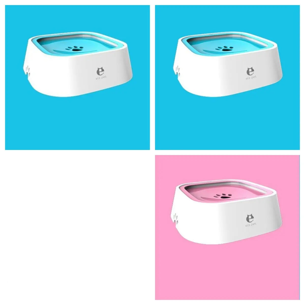 1.5L Cat Dog Water Bowl Carried Floating Bowl 2Blue1Pink