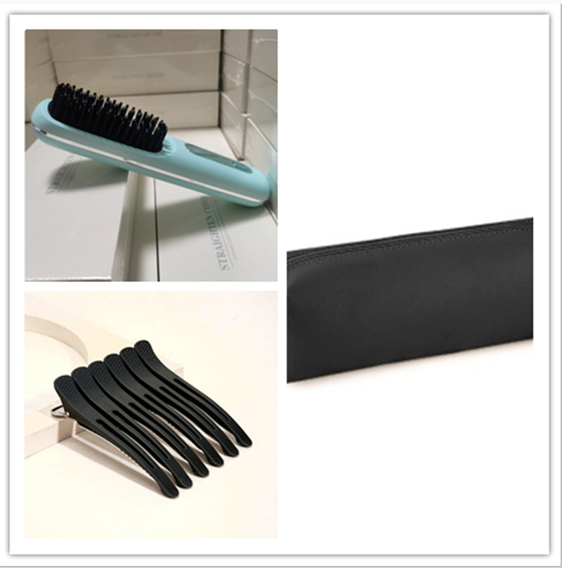 Straight Hair Comb Wireless Hair Straightener Brush Hair Fast Heating Portable Hot Curler USB Charging