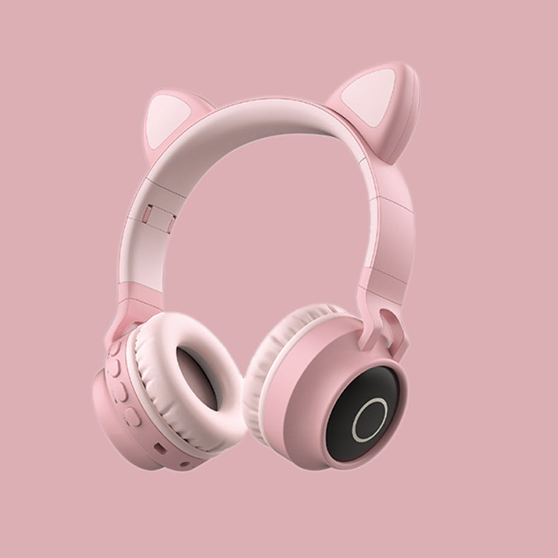 LED Light Cat Ear Headphones Wireless Bluetooth 5.0 Headset Portable With Microphone Best Gift Pink