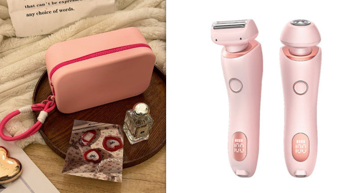 2 In 1 Hair Removal USB Rechargeable Trimmer Women Body Razor Pink and Rouge Gouache set USB